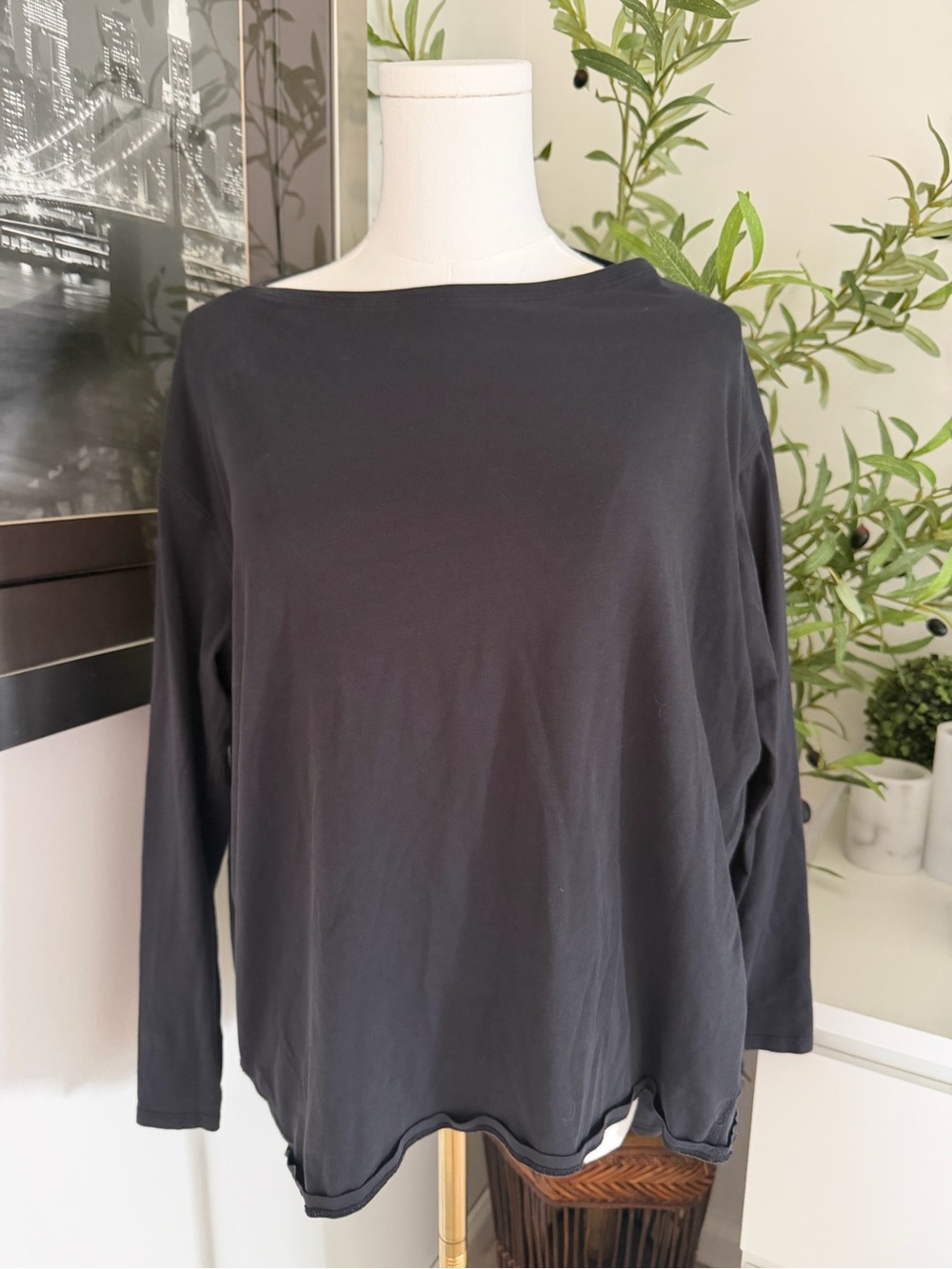 Lululemon Relaxed-Fit Boatneck Long Sleeve Top Black